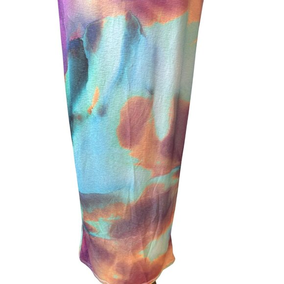 PrettyLittleThing Multicolor Maternity Abstract Print Cowl Neck Maxi Dress NWT - Picture 15 of 16